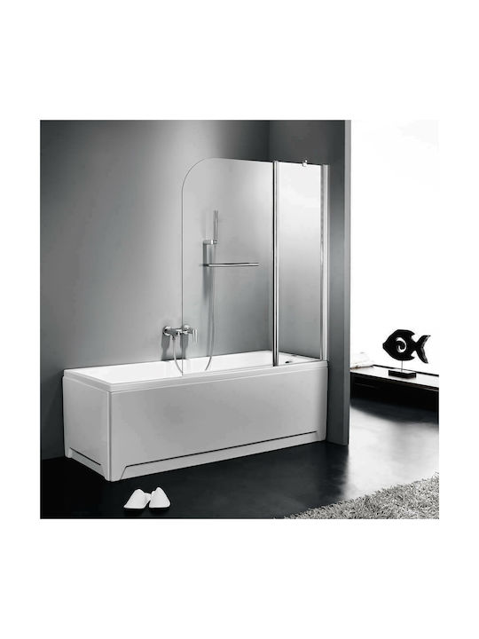 Axis XG Διαχωριστικό Μπανιέρας με Ανοιγόμενη Πόρτα 120x140cm Clear Glass