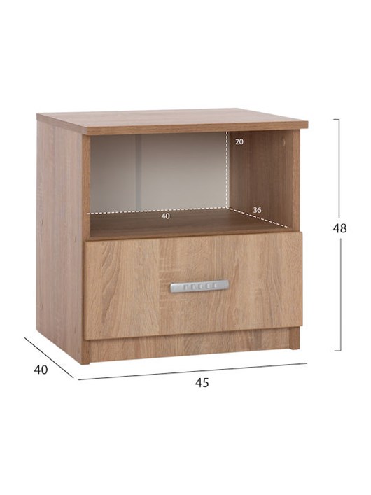 ΚΟΜΟΔΙΝΟ ΜΕ ΣΥΡΤΑΡΙ ADLER SONAMA OAK HM2431.01 45x40x48 εκ.