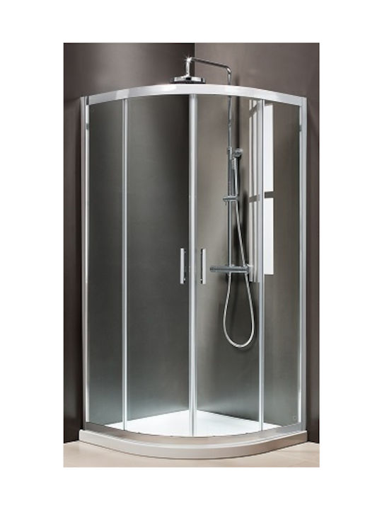 ΚΑΜΠΙΝΑ ΝΤΟΥΣΙΕΡΑΣ ΗΜΙΚΥΚΛΙΚΗ AXIS QX100C (100x100cm) - ΔΙΑΦΑΝΟ ΚΡΥΣΤΑΛΛΟ ΚΑΤΑ ΤΩΝ ΑΛΑΤΩΝ