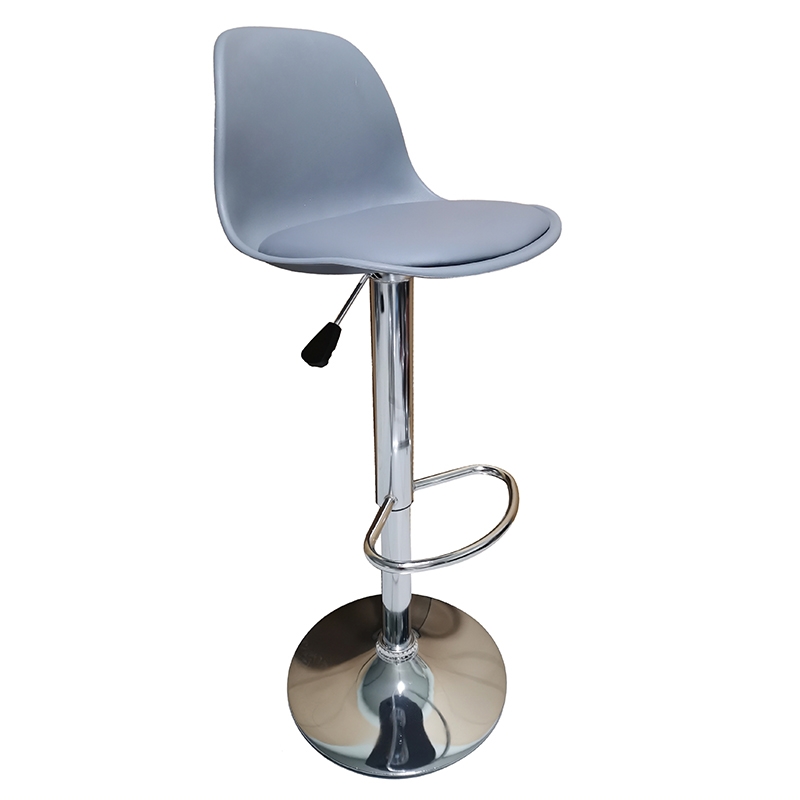 Σκαμπό Μπάρ 2τμχ Bar92 Grey Pu/Pp 37x33x102εκ.