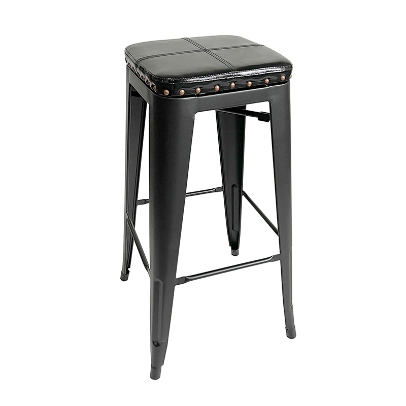 TEXAS ΣΚΑΜΠΟ 76εκ. Χ.ΠΛΑΤΗ ΜΑΥΡΟ ΜΑΤ/ΜΑΥΡΗ ΔΕΡΜΑΤΙΝΗ 42Χ42Χ76εκ.