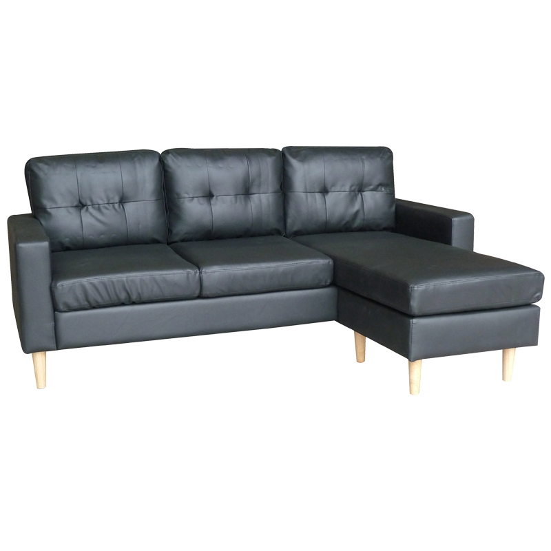 LIANA S BLACK PVC ΓΩΝΙΑ 185Χ126X84εκ.