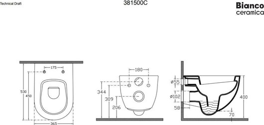 ΒΙΑΝCO CERAMICA Lenta Κρεμαστή  Λεκάνη / 53 εκ.