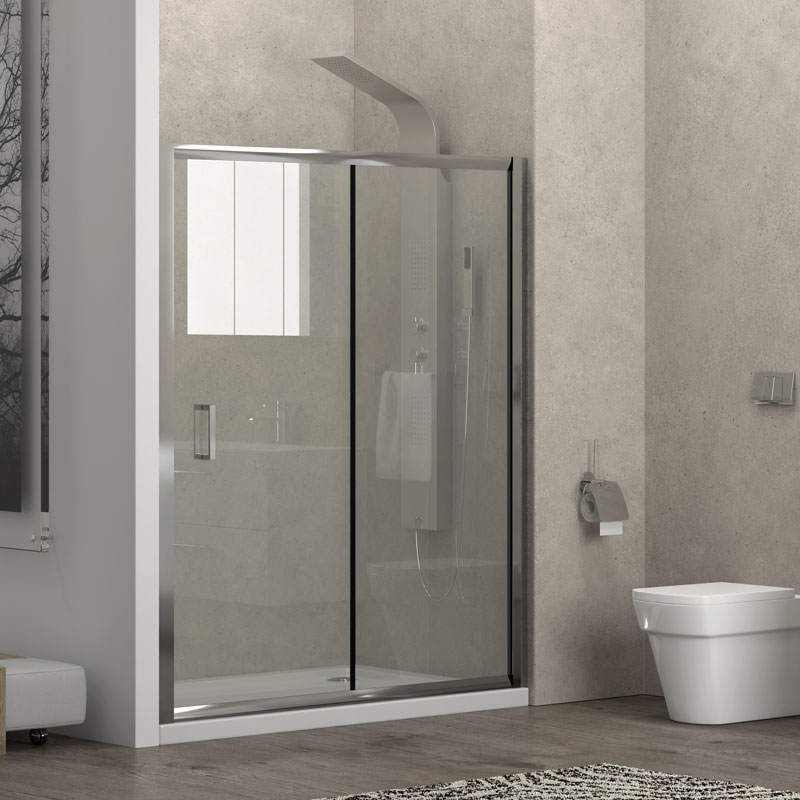 Καμπίνα από τοίχο σε τοίχο με διάφανο κρύσταλλο NEW FLORA 500 Cromo KARAG 150x180cm