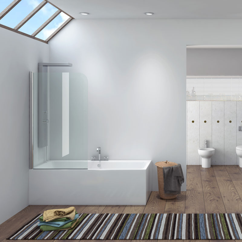 Πάνελ μπανιέρας ανοιγόμενο με διάφανο κρύσταλλο IRO Cromo KARAG 85x140cm