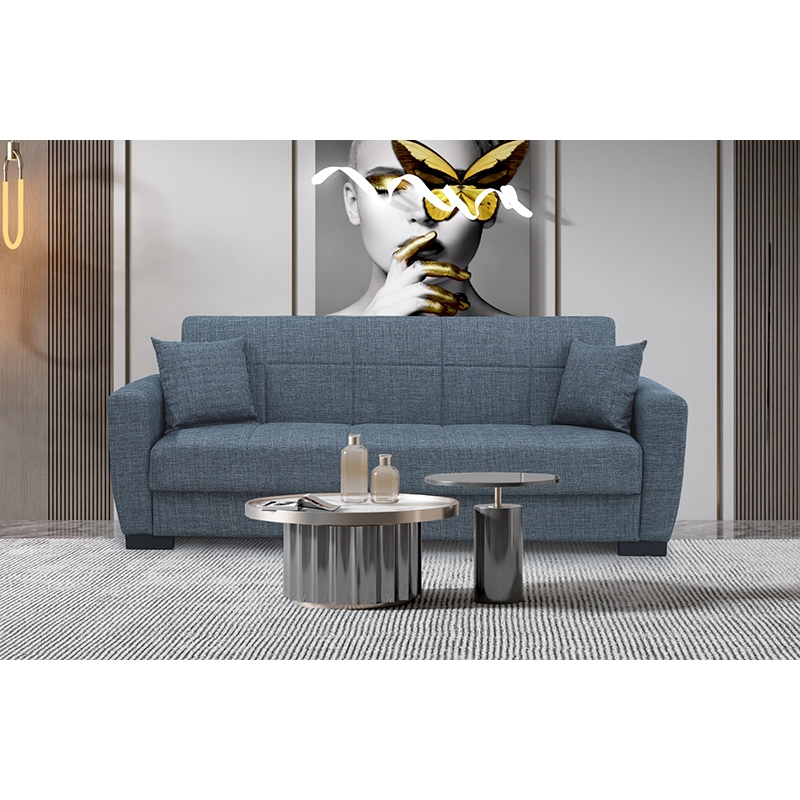 ANIMA GREY ΥΦΑΣΜΑ 3ΘΕΣΙΟΣ ΚΑΝΑΠΕΣ/ΚΡΕΒΑΤΙ ΜΕ ΑΠΟΘ.ΧΩΡΟ 210X80X75εκ.