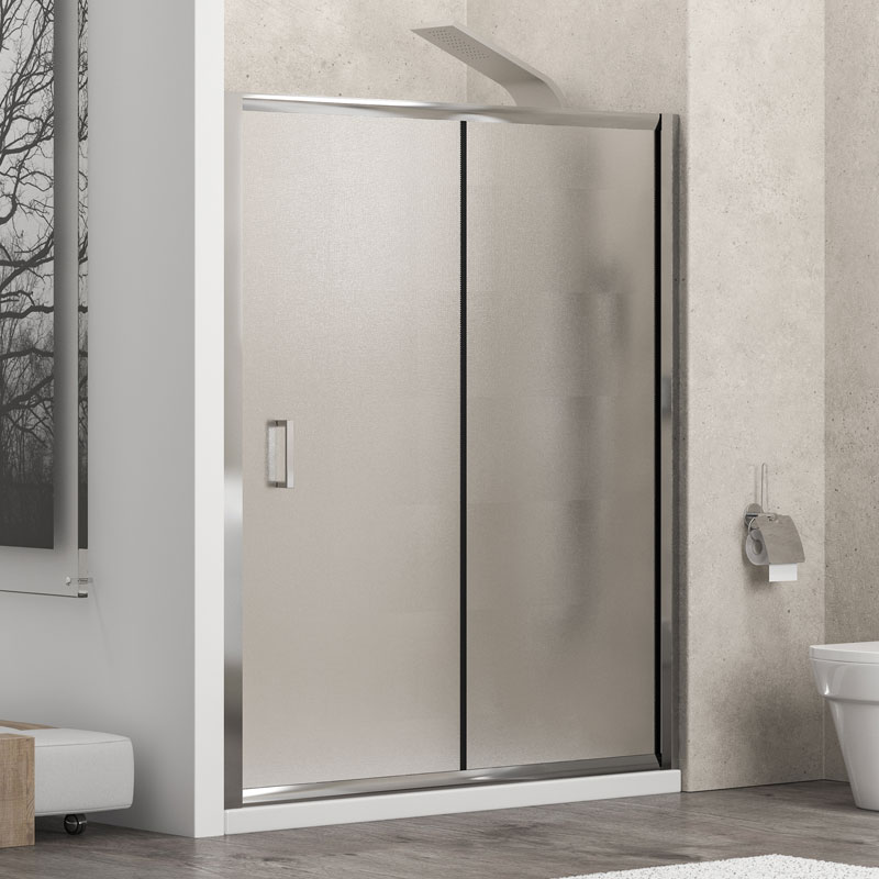 Καμπίνα από τοίχο σε τοίχο με fabric κρύσταλλο NEW FLORA 500 Cromo KARAG 110x180cm