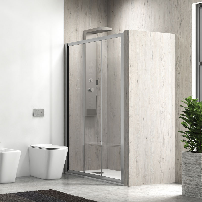 Καμπίνα από τοίχο σε τοίχο με διάφανο κρύσταλλο PENTA 300 Cromo KARAG 160x190cm