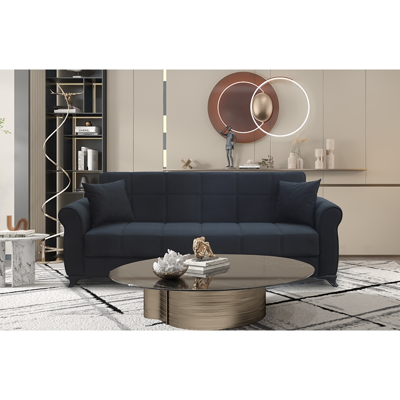 LENA BLACK ΥΦΑΣΜΑ 3ΘΕΣΙΟΣ ΚΑΝΑΠΕΣ/ΚΡΕΒΑΤΙ ΜΕ ΑΠΟΘ.ΧΩΡΟ 210X80X75εκ.