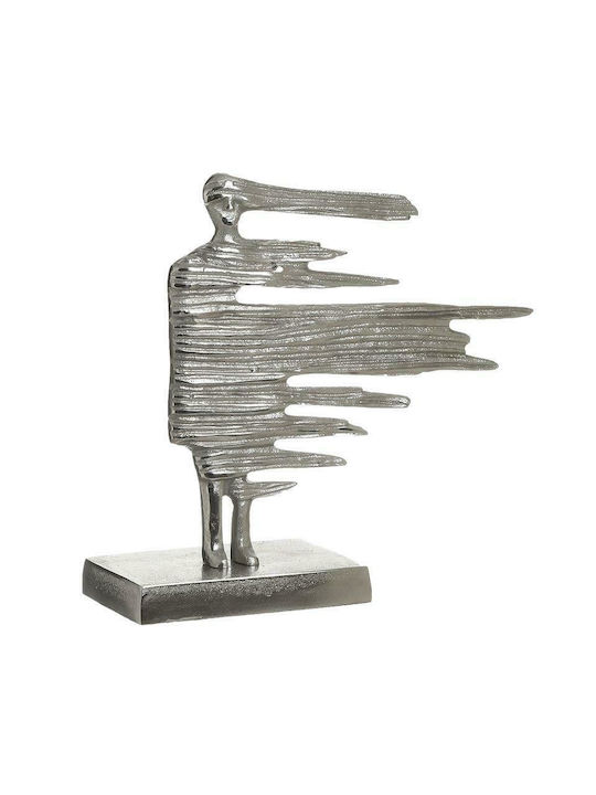 Inart Διακοσμητικό Αγαλματίδιο από Μέταλλο Ασημί 26x8x28cm