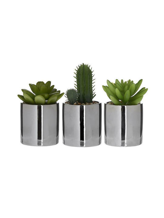 Inart Τεχνητό Φυτό σε Γλαστράκι Κάκτος 1τμχ 12cm σε Διάφορα Σχέδια