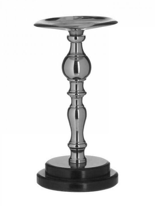 Inart Κηροπήγιο Μεταλλικό Ασημί 12x12x25εκ.