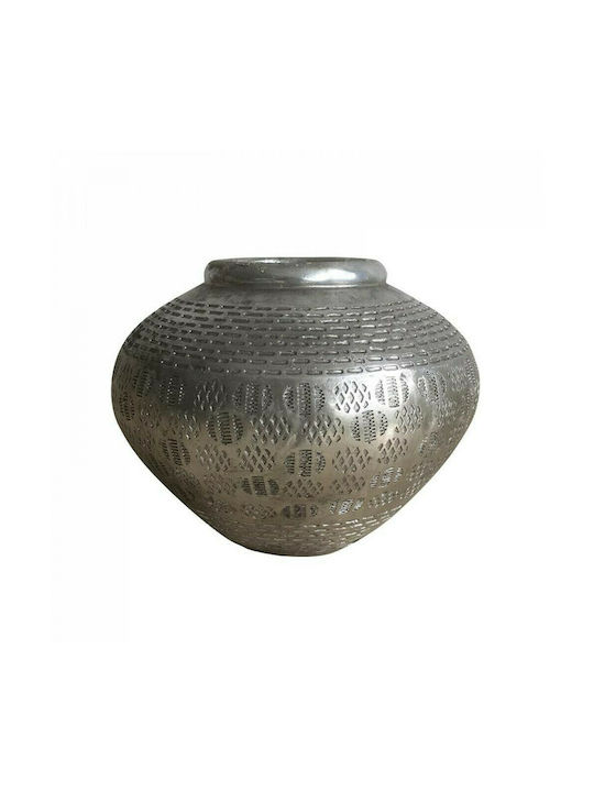 Inart Διακοσμητικό Μπωλ Πολυρητίνης 25x25x20cm Ασημί