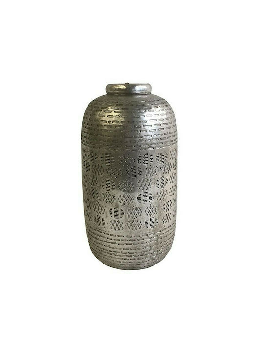 Inart Διακοσμητικό Βάζο Ασημένιο Ασημί 15x15x28cm
