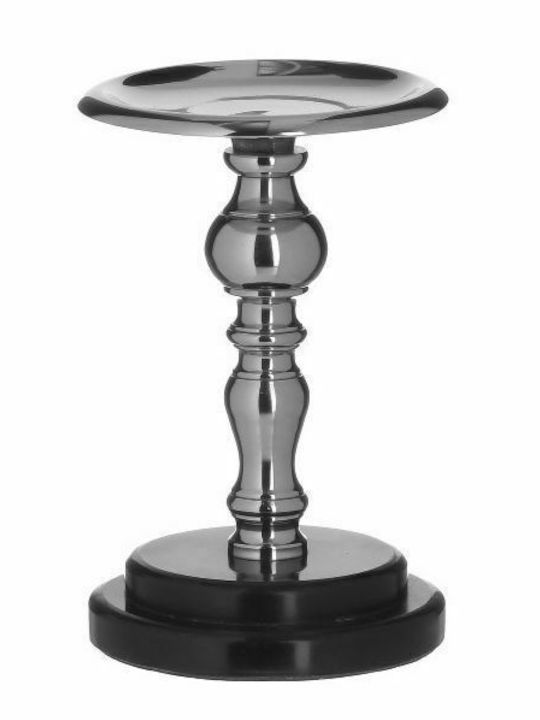 Inart Κηροπήγιο Μεταλλικό Ασημί 12x12x23εκ.