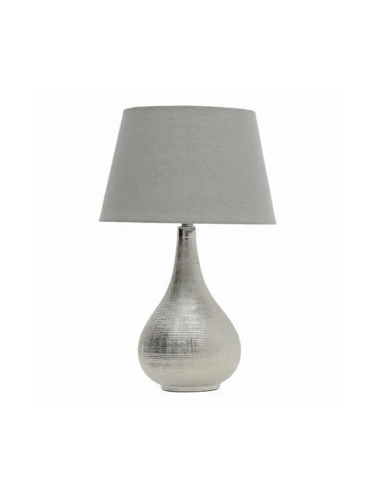 Inart Πορτατίφ με Γκρι Καπέλο και Ασημί Βάση