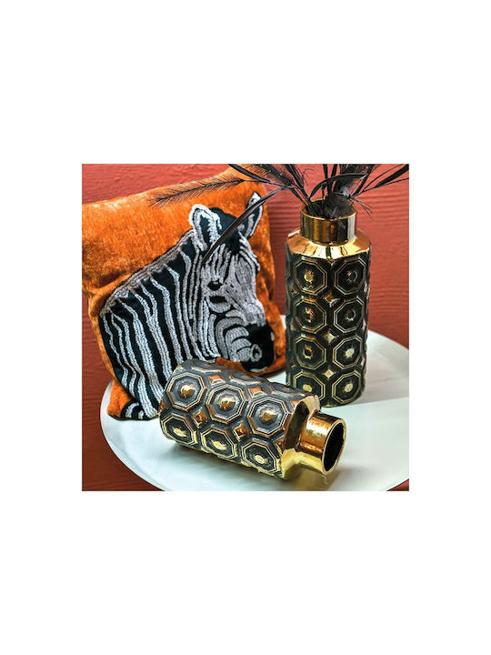 Inart Διακοσμητικό Βάζο Κεραμικό Μαύρο 17x17x36cm