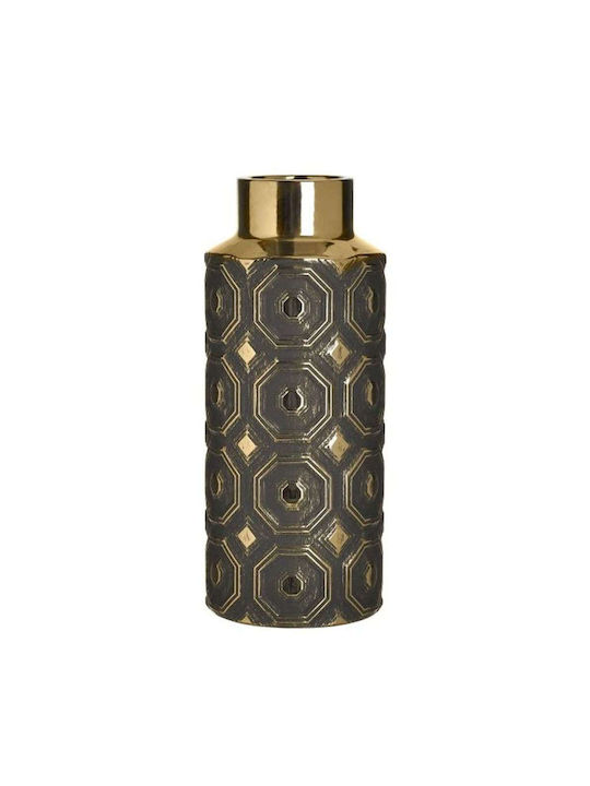 Inart Διακοσμητικό Βάζο Κεραμικό Μαύρο 17x17x36cm