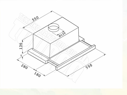 Geman 2405-60A Inox Συρόμενος Απορροφητήρας