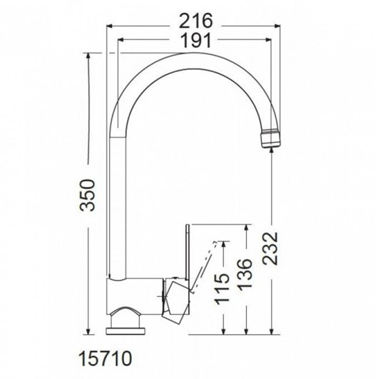 Carron Phoenix Base 15710- Μπαταρία Κουζίνας Χρωμέ Με Περιστρεφόμενο Ρουξούνι