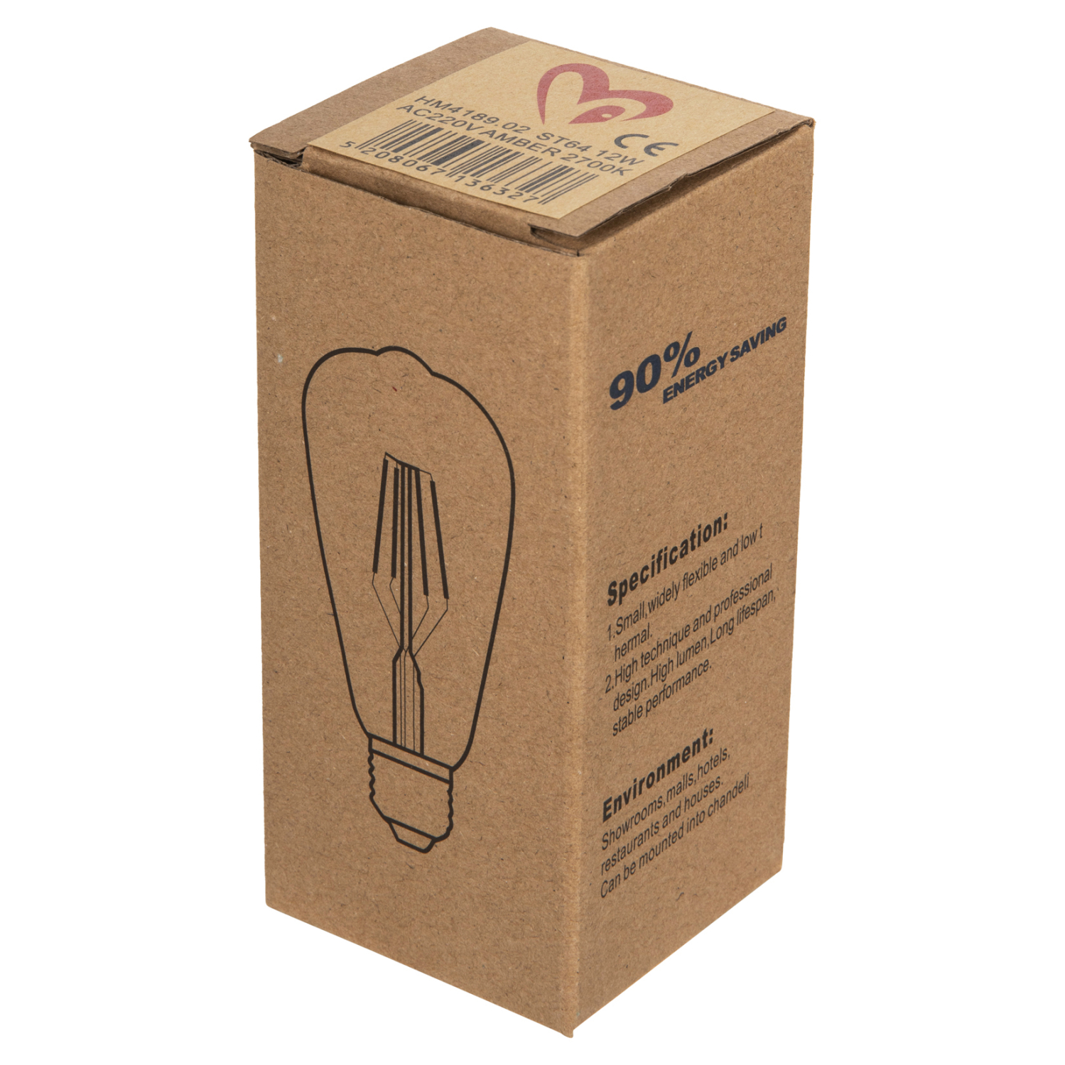 ΛΑΜΠΤΗΡΑΣ HM4189.02 LED FILAMENT 12W E27 2700K GOLD
