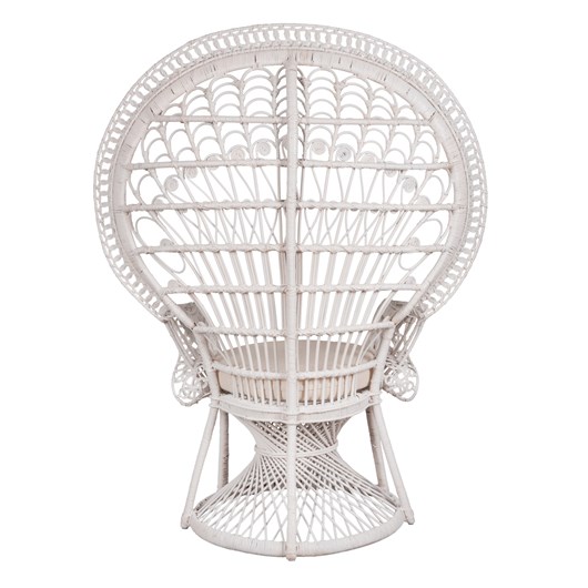 ΠΟΛΥΘΡΟΝΑ ROYAL PEACOCK HM9342.02 RATTAN ΣΕ ΛΕΥΚΟ-ΜΑΞΙΛΑΡΙ ΛΕΥΚΟ 114x72x150Yεκ.