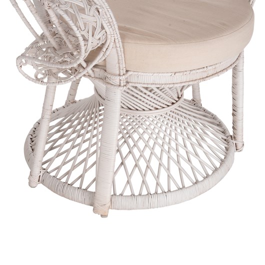 ΠΟΛΥΘΡΟΝΑ ROYAL PEACOCK HM9342.02 RATTAN ΣΕ ΛΕΥΚΟ-ΜΑΞΙΛΑΡΙ ΛΕΥΚΟ 114x72x150Yεκ.