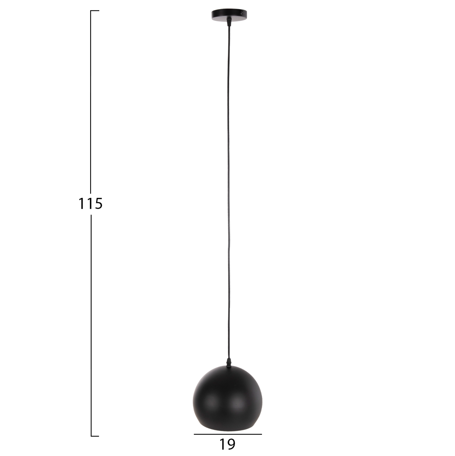 ΦΩΤΙΣΤΙΚΟ ΟΡΟΦΗΣ ΚΡΕΜΑΣΤΟ HM4107 ΜΑΥΡΟ ΜΕΤΑΛΛΙΚΟ ΚΑΠΕΛΟ 19x19x115Υ εκ.