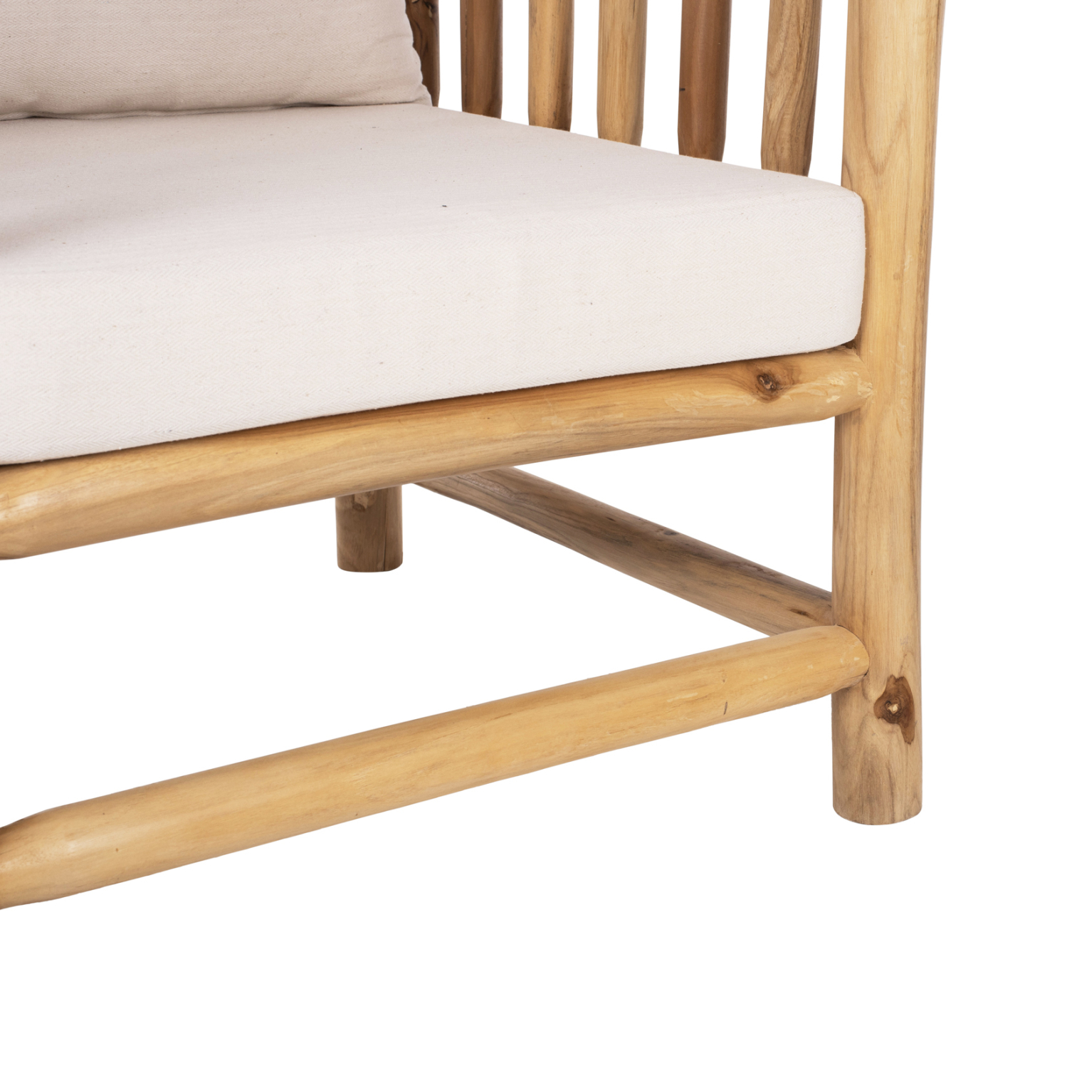 ΣΕΤ ΣΑΛΟΝΙ 4ΤΜΧ EDDARD HM9340 ΑΠΟ ΜΑΣΙΦ ΞΥΛΟ TEAK ΦΥΣΙΚΟ - ΛΕΥΚΟ