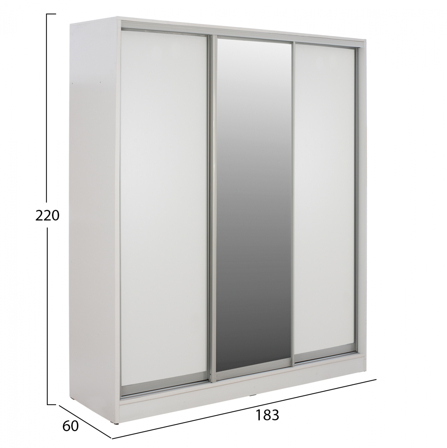 ΝΤΟΥΛΑΠΑ ΣΥΡΟΜΕΝΗ ADLER ΜΕΛΑΜΙΝΗΣ ΛΕΥΚΗ ΜΕ ΚΑΘΡΕΦΤΗ 3ΦΥΛΛΗ HM2461.03 183x60x220 εκ.