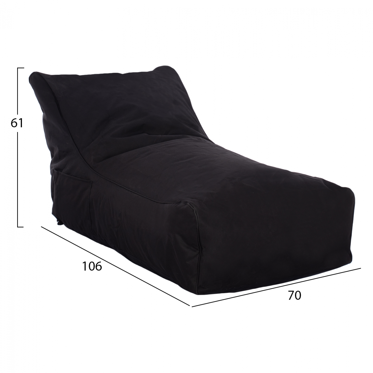 ΠΟΥΦ BLOOM ΑΔΙΑΒΡΟΧΟ HM5111.14 ΜΑΥΡΟ ΜΕ UV PROTECTION 106x70x61Υ εκ.