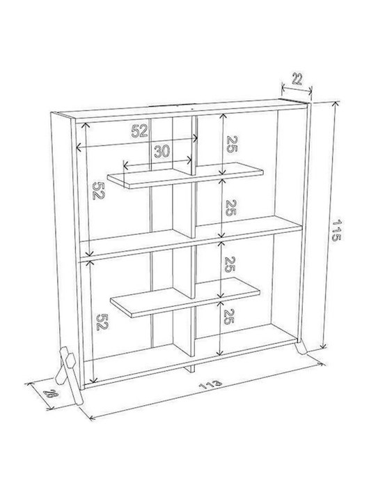 Βιβλιοθήκη Kipp Sonoma - Καρυδί 113x28x115cm