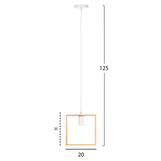 ΦΩΤΙΣΤΙΚΟ ΟΡΟΦΗΣ ΚΡΕΜΑΣΤΟ HM4071 ΞΥΛΙΝΟ TΕΤΡΑΓΩΝΟ ΚΑΠΕΛΟ-ΛΕΥΚΟ ΚΑΛΩΔΙΟ 20Χ125Υ