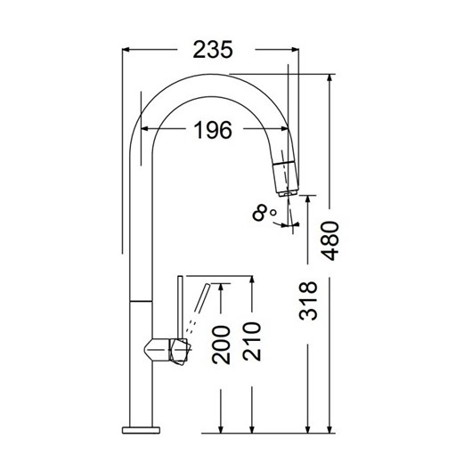 Carron Tozo 48780-221 Antique Brass Μπαταρία Κουζίνας με ντους