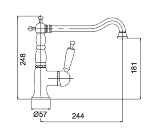 Bugnatese Oxford 6382-110 Inox Finish Μπαταρία Κουζίνας