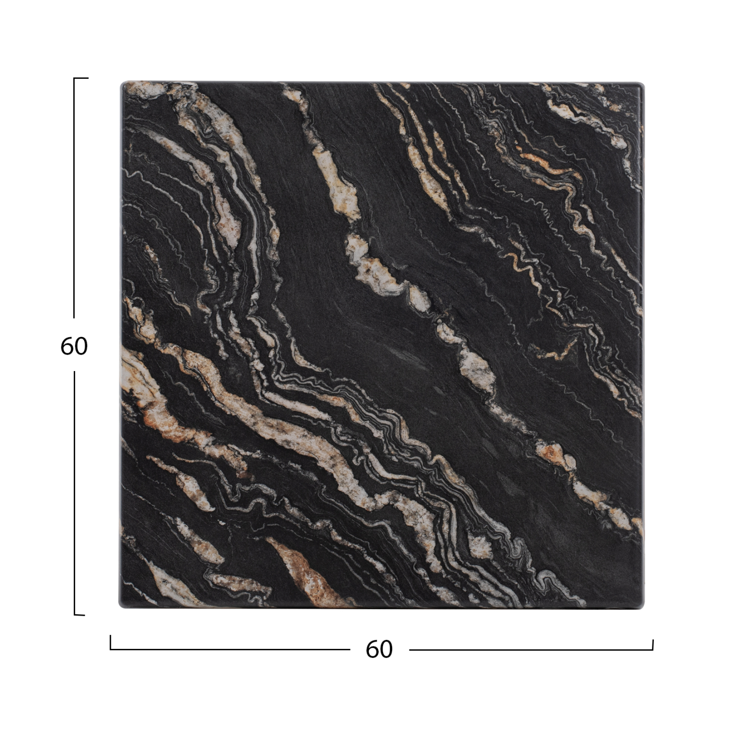 ΕΠΙΦΑΝΕΙΑ ΤΡΑΠΕΖΙΟΥ WERZALIT 60Χ60Χ3.5εκ. BLACK GOLD MARBLE HM5229.15
