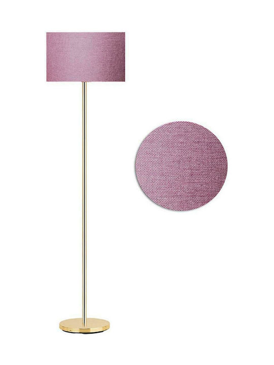 Pakoworld PWL-0137 Κλασικό Φωτιστικό Δαπέδου Υ150xΜ30εκ. με Ντουί για Λαμπτήρα E27 σε Ροζ Χρυσό Χρώμα