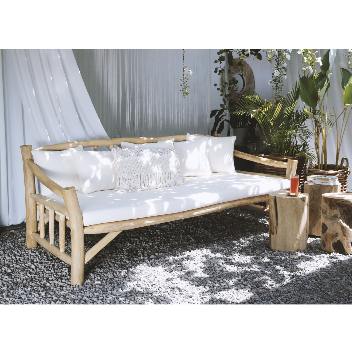 ΚΑΝΑΠΕΣ ΤΡΙΘΕΣΙΟΣ TORC HM9339 ΑΠΟ ΜΑΣΙΦ ΞΥΛΟ TΕΑK ΦΥΣΙΚΟ - ΛΕΥΚΟ 200x100x80Yεκ.