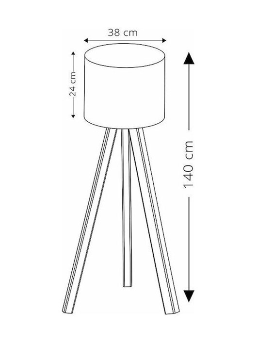 Pakoworld PWL-0003 Μοντέρνο Φωτιστικό Δαπέδου Υ140xΜ38εκ. με Ντουί για Λαμπτήρα E27 σε Μαύρο Χρώμα