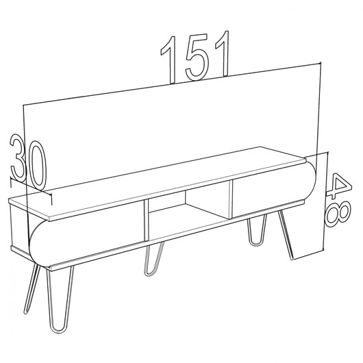 ΕΠΙΠΛΟ ΤΗΛΕΟΡΑΣΗΣ DIANE HM9211.01 SONAMA ΛΕΥΚΟ ΕΚΡΟΥ 151x30x48Y εκ.