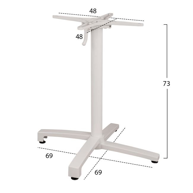 ΒΑΣΗ ΑΛΟΥΜΙΝΙΟΥ HM459.02 ΛΕΥΚΟ ΜΑΤ 69Χ69Χ73Υεκ. ΜΕ ΕΠΙΦΑΝΕΙΑ 48Χ48εκ.