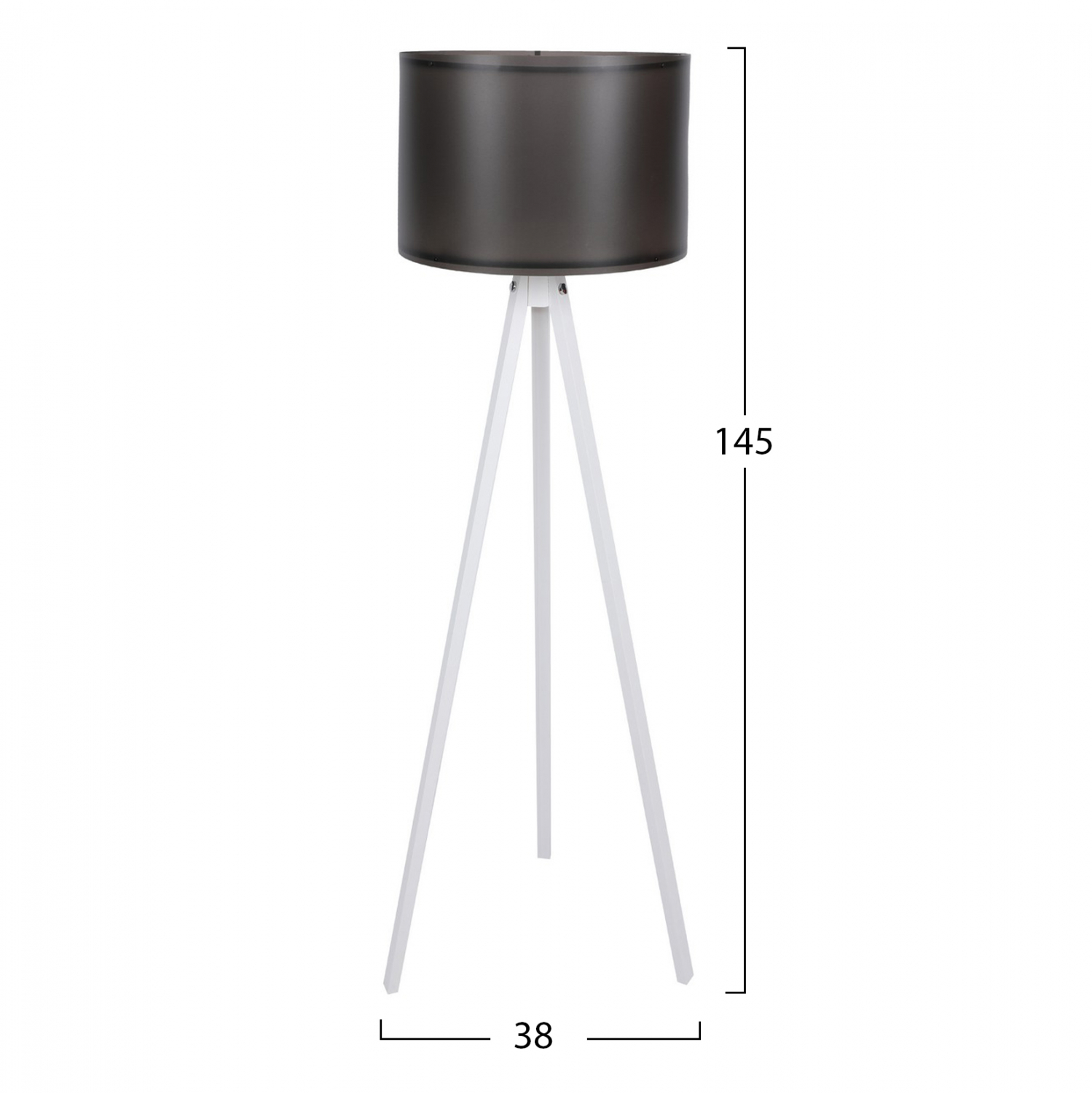 ΦΩΤΙΣΤΙΚΟ ΔΑΠΕΔΟΥ ΞΥΛΙΝΟ CAGNEY ΛΕΥΚΟ ΜΕ ΜΑΥΡΟ ΚΑΠΕΛΟ HM7272.05 Φ38x145 εκ.