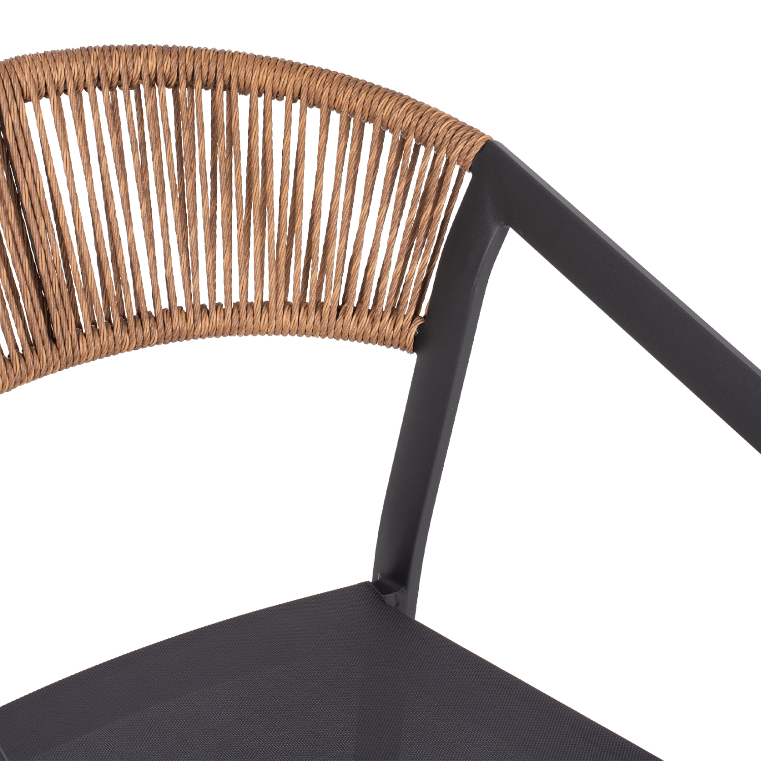 ΠΟΛΥΘΡΟΝΑ ΑΛΟΥΜΙΝΙΟΥ HM5891.01 ΑΝΘΡΑΚΙ ΣΚΕΛΕΤΟΣ&TEXTLINE-ΜΠΕΖ RATTAN 56,5x58x79Υ εκ.