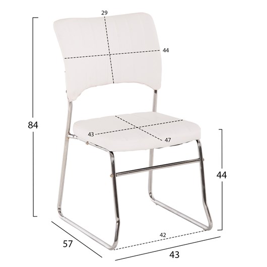 ΚΑΡΕΚΛΑ QUENTI HM1071.02 ΛΕΥΚΗ 52x60x85 εκ.