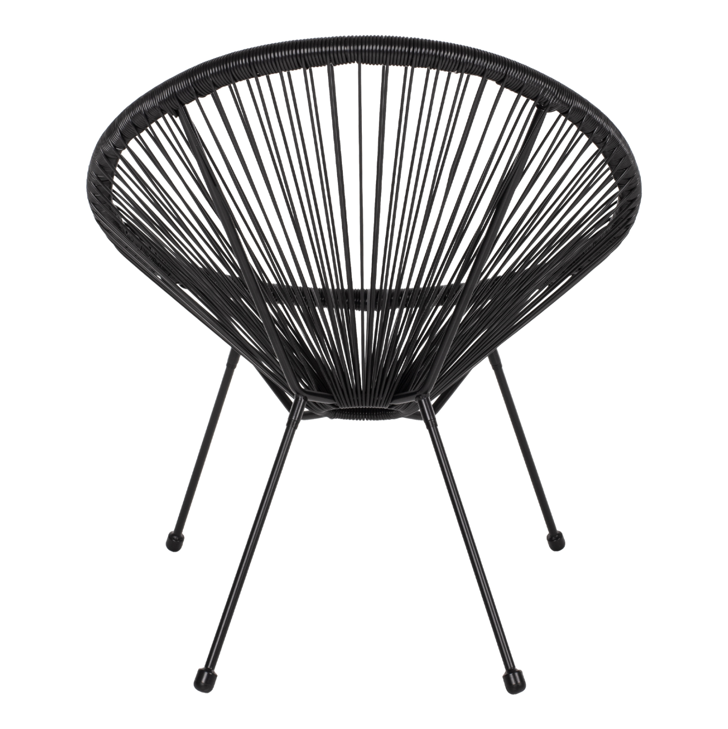 ΠΟΛΥΘΡΟΝΑ ΤΥΠΟΥ ΦΩΛΙΑ ΜΕΤΑΛΛΙΚΗ ACAPULCO ΜΑΥΡΗ ΜΕ ΜΑΥΡΟ P.E.RATTAN HM5872.01 70x73x79 εκ.