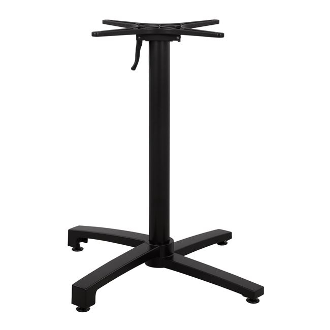 ΒΑΣΗ ΑΛΟΥΜΙΝΙΟΥ ΠΤΥΣΣΟΜΕΝΗ HM459.01 ΜΑΥΡΟ ΜΑΤ 69Χ69Χ73Υεκ. ΜΕ ΣΤΑΥΡΟ 48Χ48εκ.