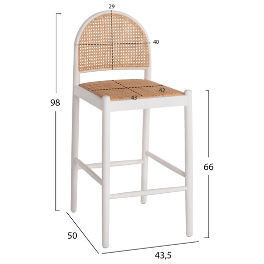 ΣΚΑΜΠΟ ΑΠΟ ΟΞΙΑ-RATTAN ΑΨΙΔΑ ΠΛΑΤΗ ΛΕΥΚΟ HM9408.03 43,5x50x98 εκ.