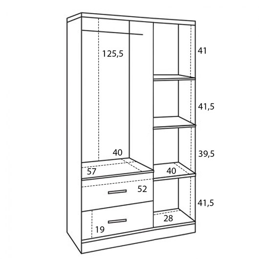 ΝΤΟΥΛΑΠΑ 3ΦΥΛΛΗ ME 2 ΣΥΡΤΑΡΙΑ CAESAR HM340.04 SONAMA ΜΕ ΓΚΡΙ 89x42,5Χ181εκ.