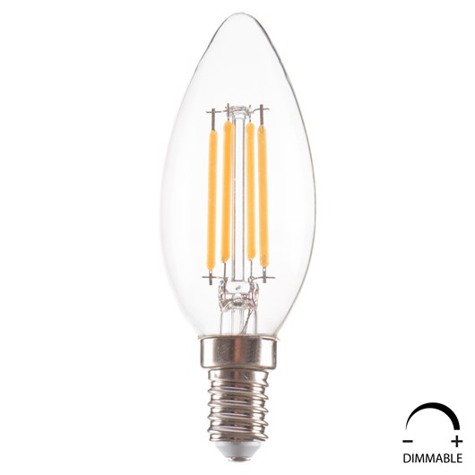 ΛΑΜΠΤΗΡΑΣ LED FILAMENT 4W E14 3000K ΔΙΑΦΑΝΟΣ DIMMABLE HM4048.01