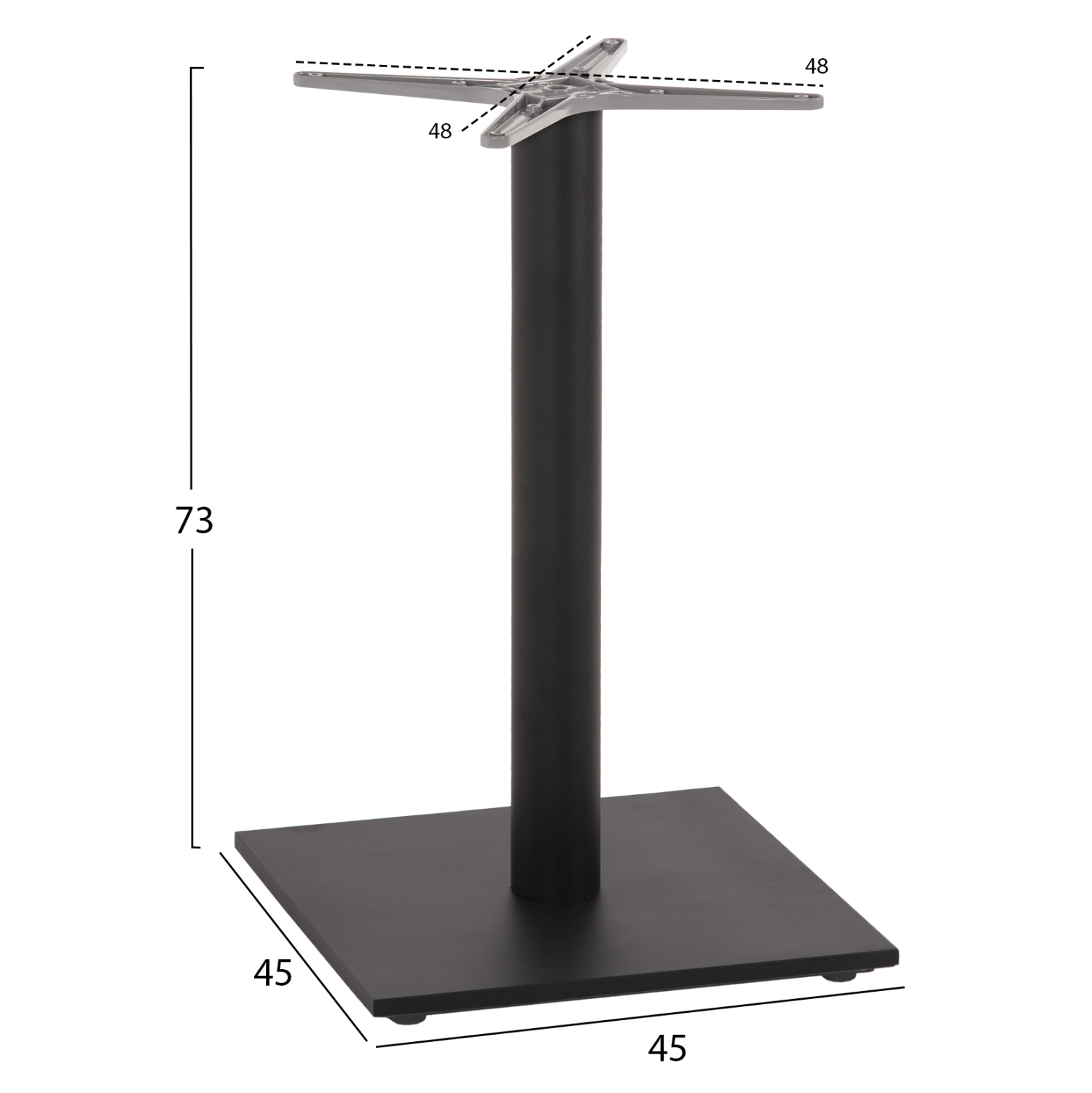 ΒΑΣΗ ΤΡΑΠΕΖΙΟΥ ΑΛΟΥΜΙΝΙΟΥ ΓΚΡΙ HM475.20 ΣΤΑΥΡΟΣ 46Χ46εκ 46Χ46Χ72Υεκ.